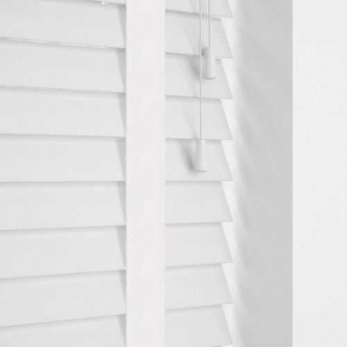 Glacier 35mm Basswood & Arctic Tape Lifestyle Wooden blinds