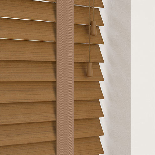 35mm Amber & Toffee Tape Lifestyle Wooden blinds