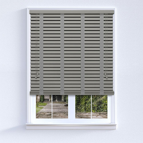Misty Smooth Grey & Grey Tape Lifestyle Wooden blinds