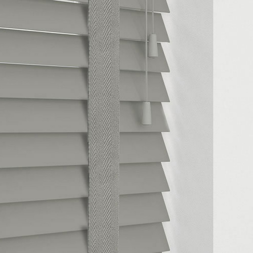 Misty Smooth Grey & Grey Tape Lifestyle Wooden blinds