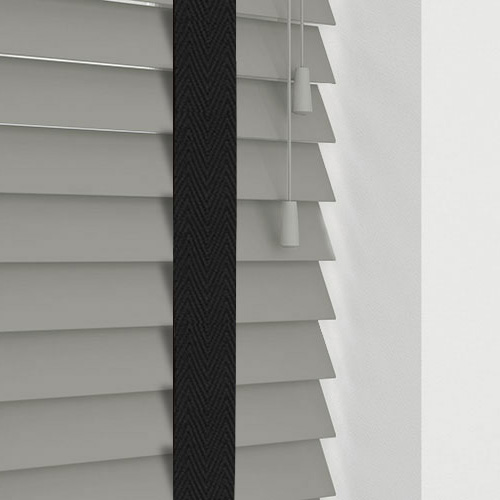 Misty Smooth Grey & Jet Tape Lifestyle Wooden blinds