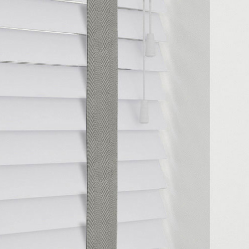 Native Cool White & Grey Tape Lifestyle Wooden blinds