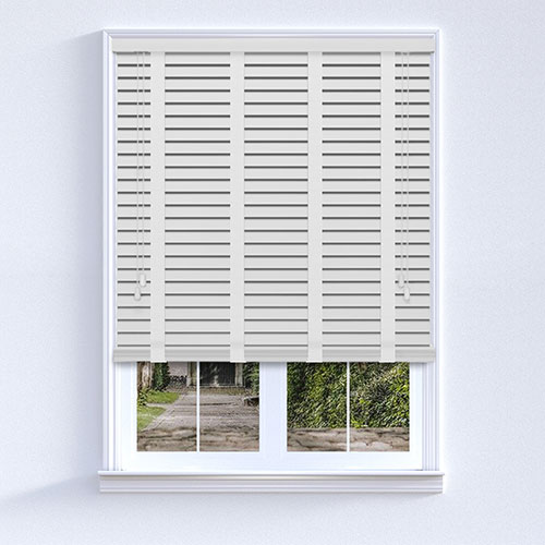 Native Cool White & White Tape Lifestyle Wooden blinds