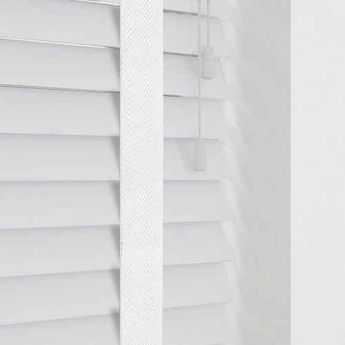 Native Cool White & White Tape Lifestyle Wooden blinds