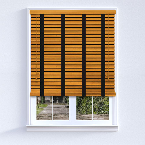 Native Red Oak & Jet Tape Lifestyle Wooden blinds