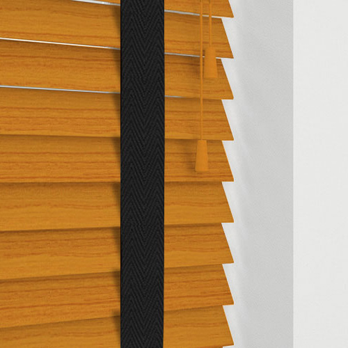 Native Red Oak & Jet Tape Lifestyle Wooden blinds