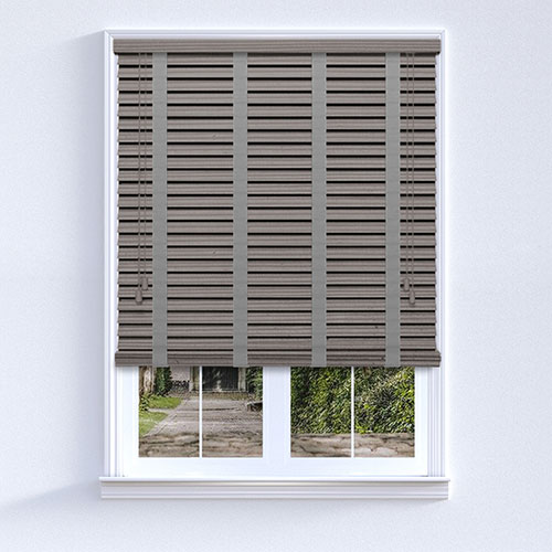 Native Soft Grey & Grey Tape Lifestyle Wooden blinds