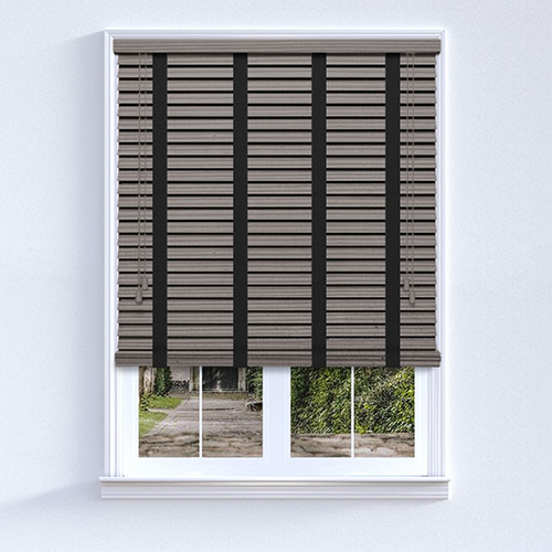 Native Soft Grey & Jet Tape Lifestyle Wooden blinds