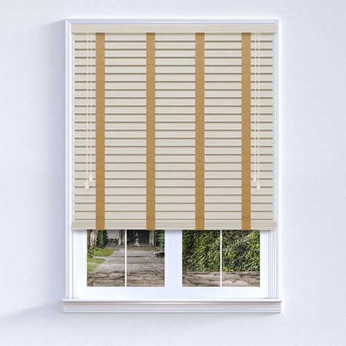 Native Soft White & Sand Tape Lifestyle Wooden blinds