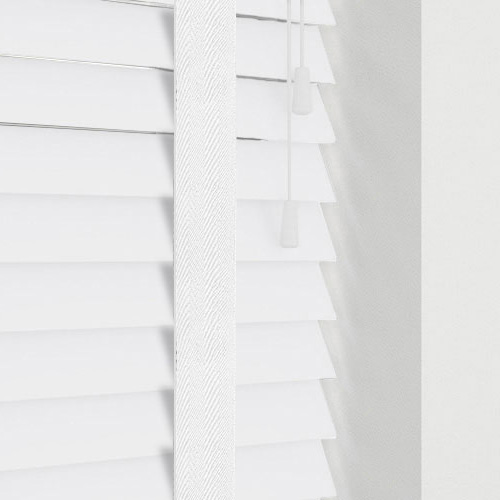 Native White Gloss & White Tape Lifestyle Wooden blinds
