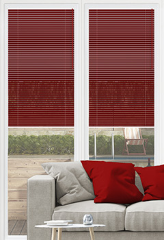 Burgundy Red No Drill 25mm Venetian Conservatory Blind