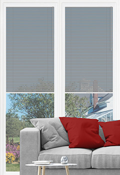 Polished Silver No Drill 25mm Venetian Conservatory Blind