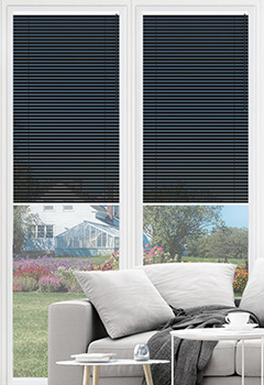 Soft Tone Black No Drill 25mm Venetian Conservatory Blind