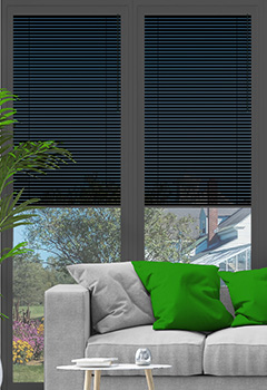 Timeless Black No Drill 25mm Venetian Conservatory Blind