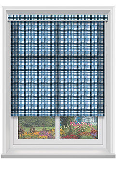 GripFit Gingham Marine Dimout Grip Fit Blind