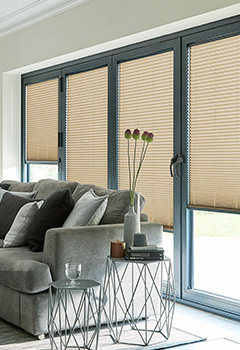 Micro Infusion Beige Plain Pearl Intu Pleated Blind