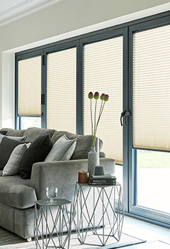 Micro Ribbons Cream Jacquard Pearl Intu Pleated Blind