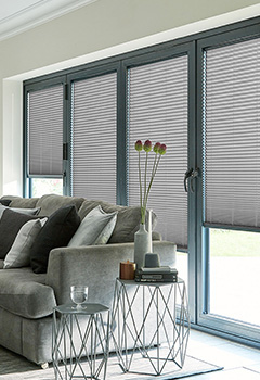 Micro Ribbons Pewter Jacquard Pearl Intu Pleated Blind