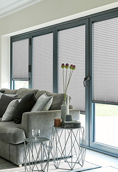 Micro Ribbons Silver Jacquard Pearl Intu Pleated Blind