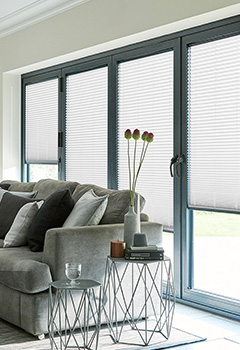 Micro Ribbons White Jacquard Pearl Intu Pleated Blind