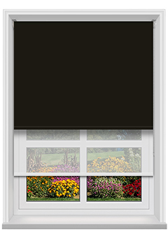 Double Roller Unilux Black & Cotton Voile New Blind