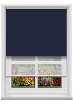 Double Roller Unilux Marine & Cotton Voile New Blind