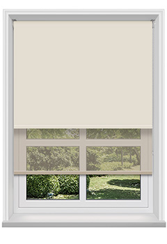 Double Roller Bella Butter & Cream Voile New Blind