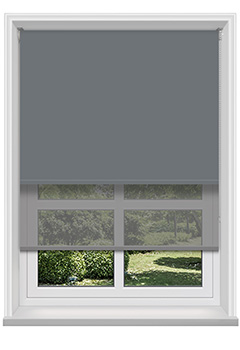 Double Roller Bella Rock & Dark Grey Voile 
