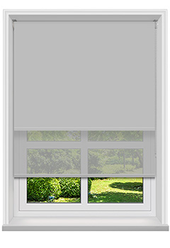Double Roller Bella Whisper & Light Grey Voile 