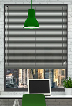 Rapture Dark Grey 25mm Aluminium Office Blind
