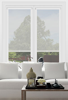 Voile Ghost White No Drill Perfect Fit Roller Blind