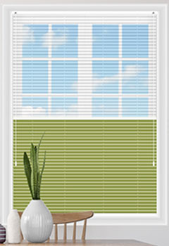 Voile Snow & Blenheim Lime Blockout Pleated Blind