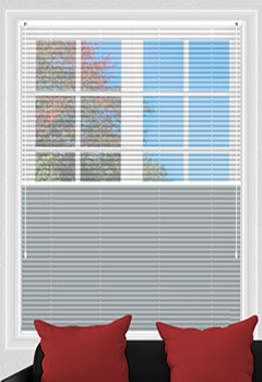 Voile Snow & Lexington Dove Grey Blockout Pleated Blind