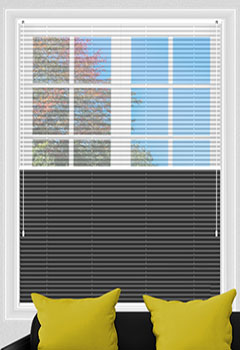 Voile Snow & Lexington Onyx Blockout Pleated Blind