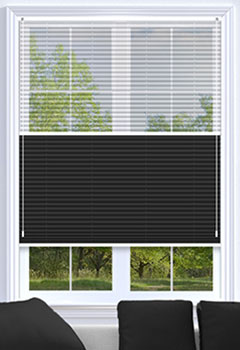 Voile Snow & Soho Midnight Blockout Pleated Blind