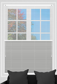 Voile Snow & Soho Oyster Blockout Pleated Blind