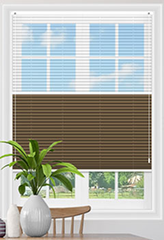 Voile Snow & Soho Sandstone Blockout Pleated Blind