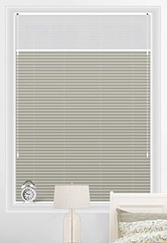 Voile Snow & Tribeca Oatmeal Blockout Pleated Blind