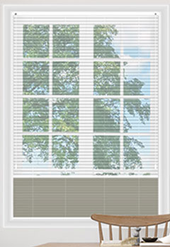 Voile Snow & Tribeca Stone Blockout Pleated Blind