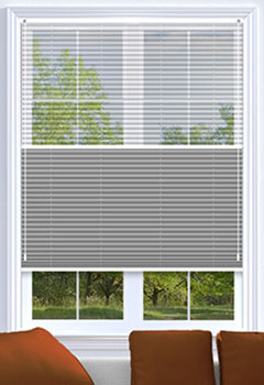 Voile Snow & Tribeca Vintage Grey Blockout Pleated Blind