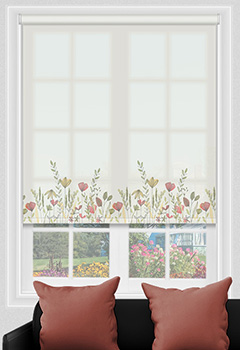 Wild Garden Poppy Roller Blind