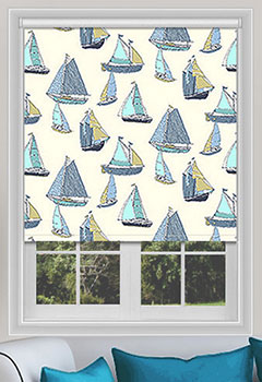 Sailboat Light Blue Roller Blind