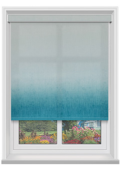 Ombre Teal with Cassette Roller Blind