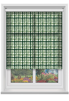 Gingham Evergreen Roller Blind
