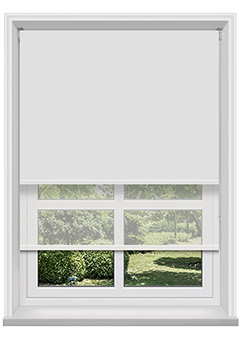 Double Roller Frost White & Cotton Voile 