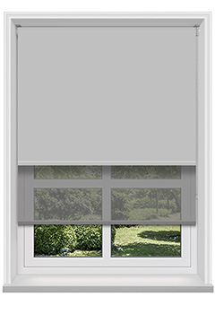 Double Roller Grey & Dark Grey Voile Roller Blind