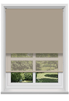 Double Roller Hessian & Cream Voile Roller Blind