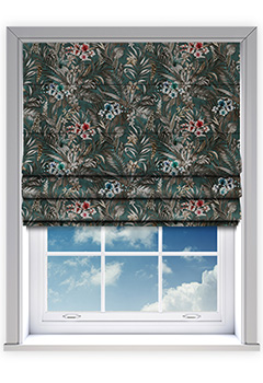 Verdant Teal Roman Blind