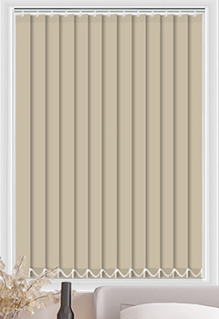 Made To Measure Complete Vertical Blind Linenweave Sand Beige Textured Dimout 