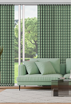 Gingham Evergreen 89mm Vertical Blind